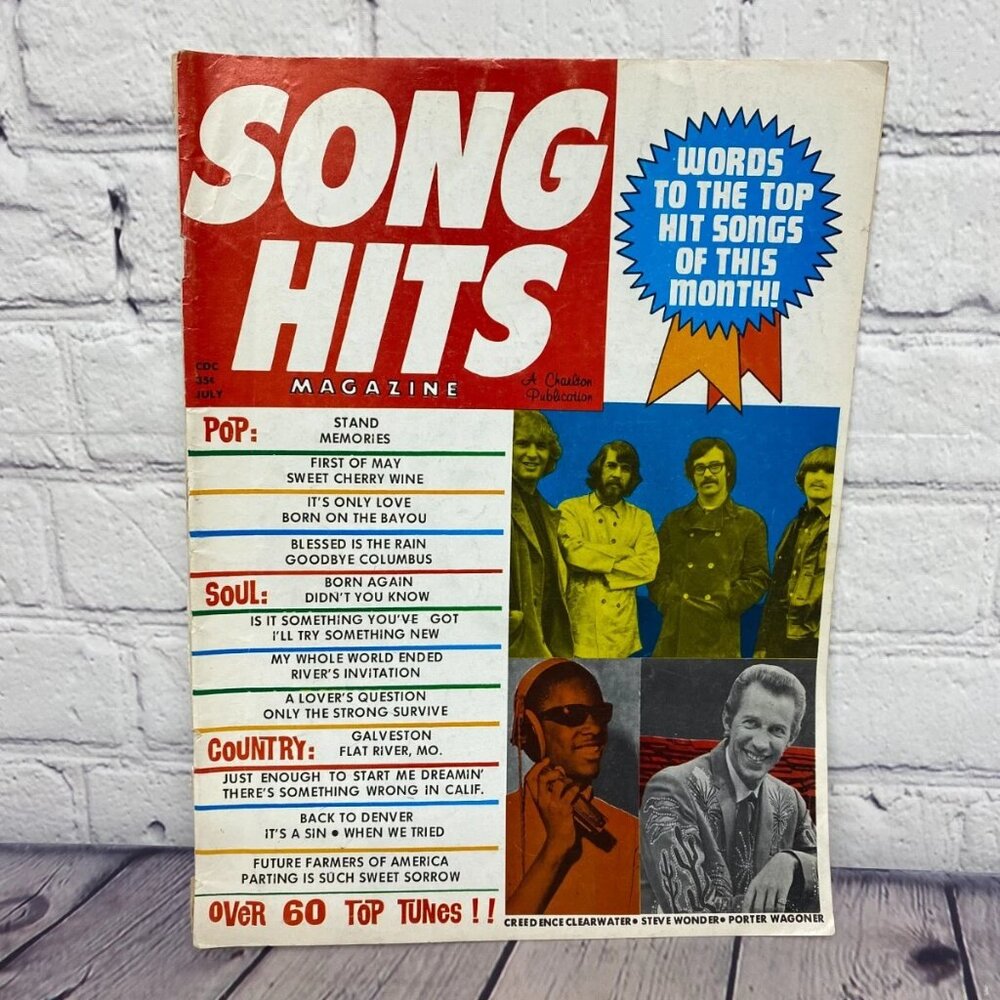 Vintage Song Hits Magazine Vol. 33 No. 41 July 1969 Stevie Wonder Porter Wagoner